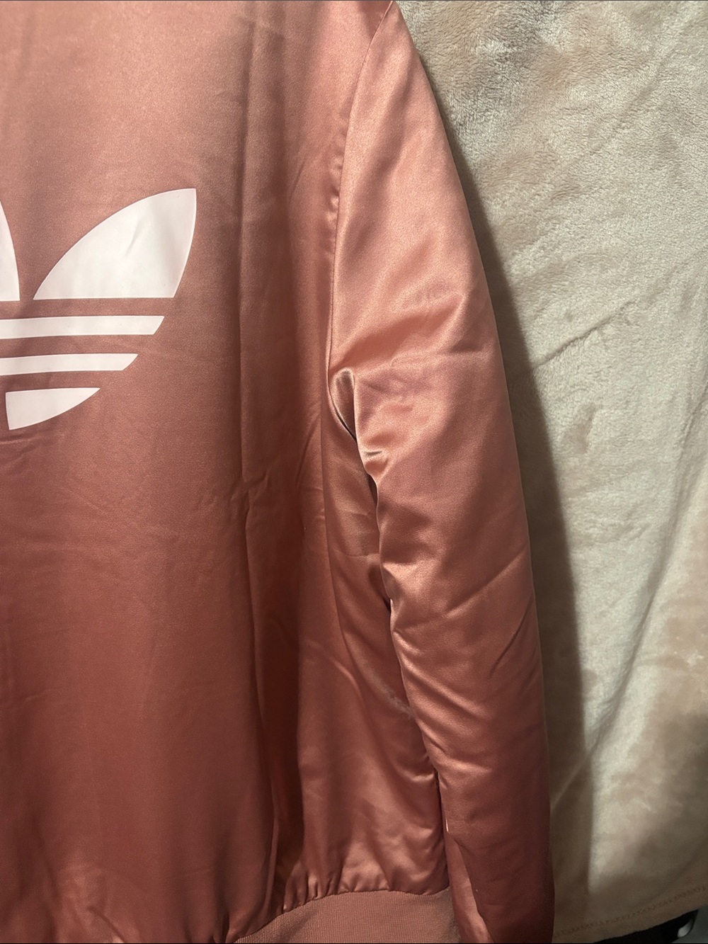 adidas Satin Bomber Jacket in Rose - Picture 4 of 12